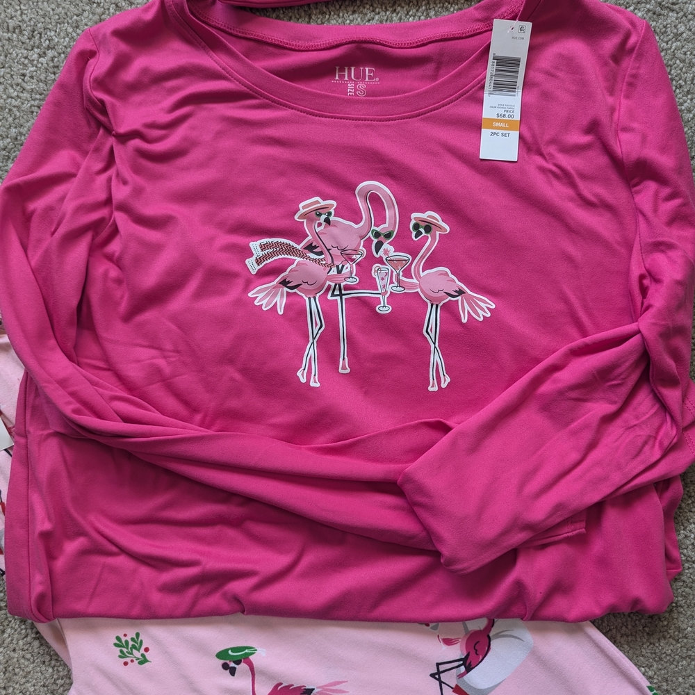 🌟 Sale 🦩💖 Hue Pink Flamingo Pajama/Lounge Wear Set (Small)